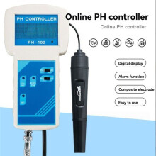 Online PH Controller Meter Real Industrial PH Monitor Water Quality Monitor for Sewage Disposal Aquaculture EU Plug