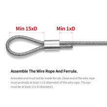 2000PCS 1/16 Inch Cable Ferrule Set Aluminum Alloy Crimping Loop Sleeve for Wire Rope