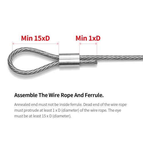 2000PCS 1/16 Inch Cable Ferrule Set Aluminum Alloy Crimping Loop Sleeve for Wire Rope