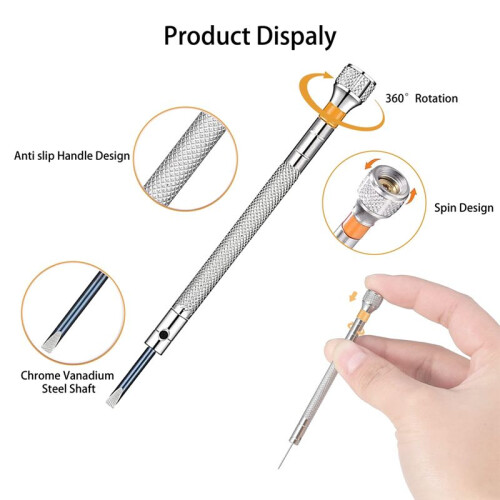13PCS Professional Screwdriver Set, Micro-Precision Screwdriver Kit 0.6-2.0mm, 13 Extra Replace Blades for Watch Repair 1