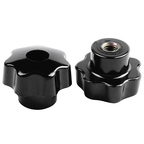 50 Pieces Black Star Grip Knobs, Female Thread Diameter 8mm,  Diameter 40mm 1
