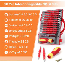 26-Piece 1000V Insulated Electrician Screwdriver Set Professional Electrical Screw Driver Set Tools for with Case