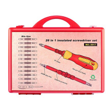 26-Piece 1000V Insulated Electrician Screwdriver Set Professional Electrical Screw Driver Set Tools for with Case