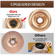 Set di 5 Dischi per Intaglio del Legno e Chiave Universale per Smerigliatrice Smerigliatrice a Disco per Modellare il Legno per Smerigliatrice