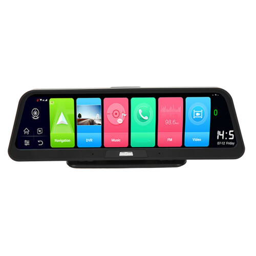 Wireless Carplay Mirror Dash Cam With Front Rear Camera Featuring Night Vision And Voice Activation, G Sensor Emergency Locking Loop Recording With 1