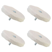 4X Patin de Polissage de Vadrouille de Polissage de Tissu de 4 Pouces 100 mm pour Le Broyeur de Polissage de Perceuse de Puissance / Batterie
