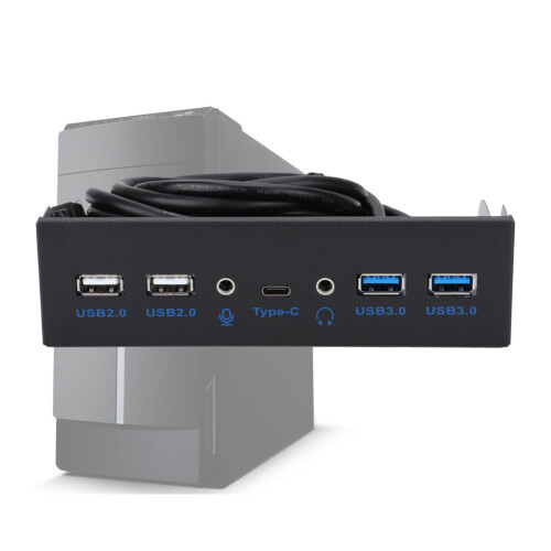 High Speed Front Panel Adapter USB Hub With HD Audio Interface Plug And Play Double Shielding Durable Floppy Drive Style Connector For PC 2