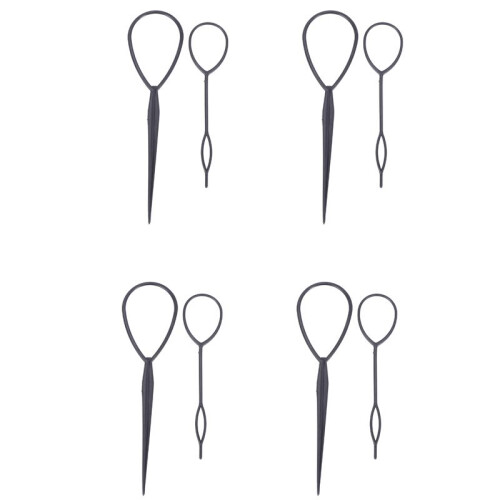 8 X Plastica Flaxen Capelli Dispositivo Nero