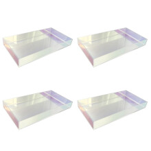 4X Acryl Transparant Waterbeker Lade Theekopje Sieraden Opbergvak Creatieve Eenvoudige Kleur Dessert Decoratieve Lade