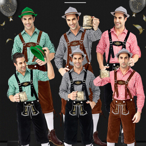 Σετ Αυθεντικής Ανδρικής Στολής Lederhosen Oktoberfest με Ενσωματωμένες Τιράντες και Απαλή 1