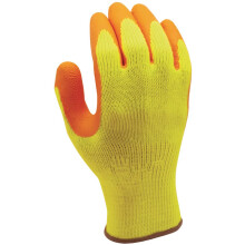 SHOWA Atlas 317 Hochsichtbare Gummi-Handschuhe mit Grifffläche, 10-Gauge, leuchtend gelb, Größe S (Pack)