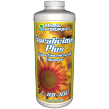 General Hydroponics Floralicious Plus, Nutrienti per Piante, 2-0.8-0.5, 1 qt.
