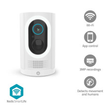 Telecamera Wi-Fi per esterni, 3 MP HD, visione notturna, IP65, batteria da 6 mesi