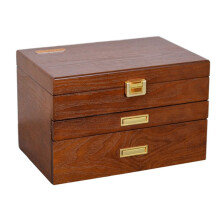 Retro 3 Layers Jewelry Box Jewelry Storage Box with 2 Pull-Out Drawer for Storage Jewelry Rings Necklaces Bracelet