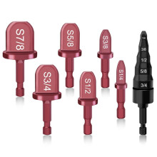 7-Teiliges Stauchwerkzeug-Bohrerset, Rohraufweitungswerkzeug, 1/4 Zoll, 3/8 Zoll, 1/2 Zoll, 5/8 Zoll, 3/4 Zoll, 7/8 Zoll