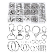 Keychain Making Kit - Keychain Clip with Key Ring,Swivel Snap Hook, Jumprings & Extender Chain for Crafts, DIY Projects