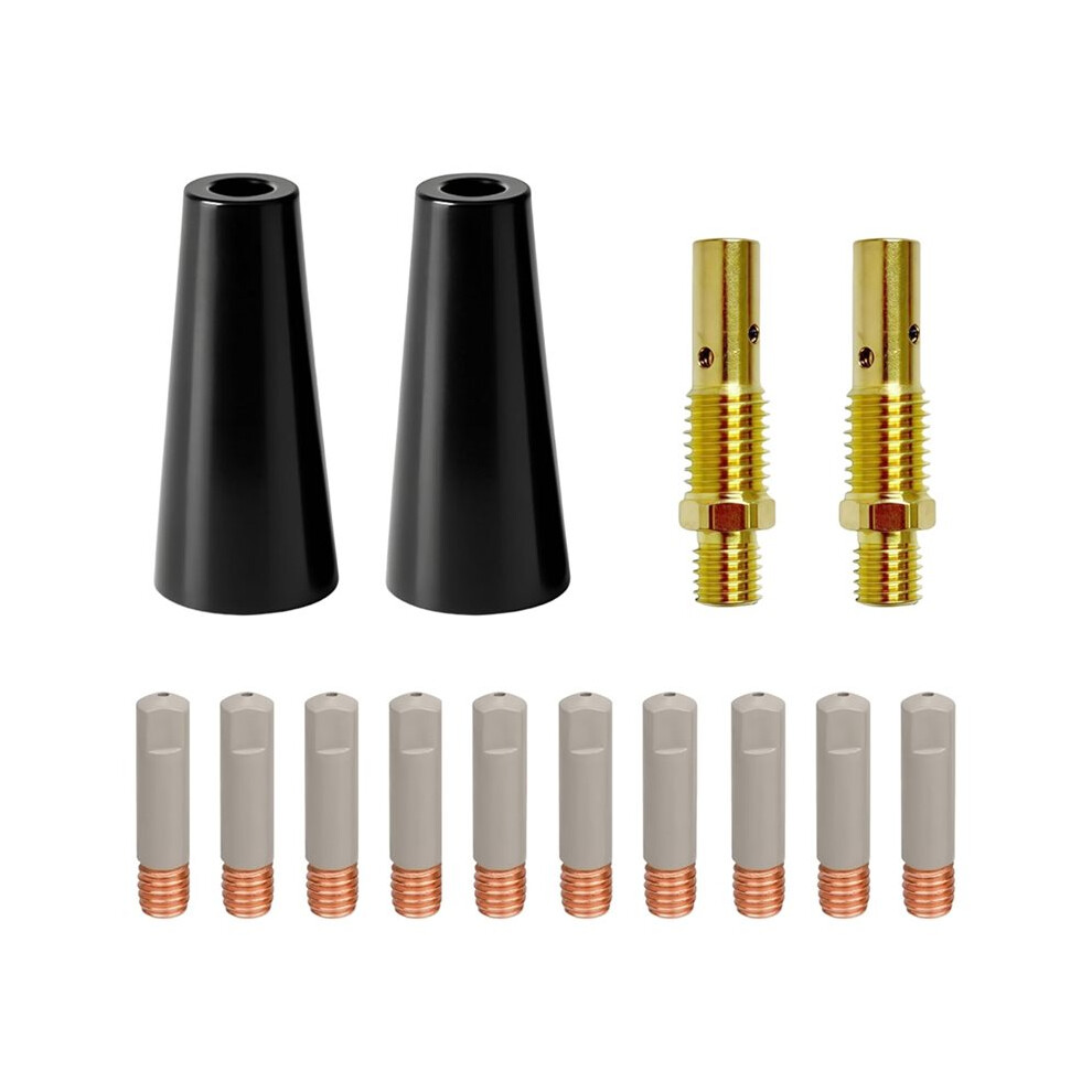 Photos - Power Tool Accessory 14pcs Flux Core Gasless Nozzle Welding Kit with Non-Stick Coating, Ceramic Welding Tips Replacement (Coated .035" Kit)