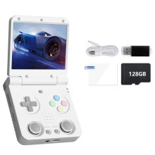 Flip V2 Retro Handheld Game Console 128GB 3.5Inch IPS Screen Open Source Game Console -Compatible Game Pad White