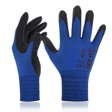 DEX FIT Premium Nylon Nitrile Werkhandschoenen FN320, 12 Paar, 3D-Comfort Stretch Fit, Goede Grip, Dun & Lichtgewicht, Duurzaam, Ademend