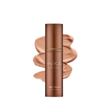 INIKA Organic BB Cream Foundation - Vegan Makeup with Hydrating Prickly Pear, Jojoba, and Pomegranate Seed Oil - Lightweight Glow for Balanced Skin To