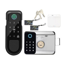 Fingerprint Home Lock for Tuya Lock Door Lock Keyless Entry Fingerprint Tuya App Key IC Card Model A