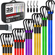 Assortimento di Cordini Bungee FORTEM, 32pz, Include 18", 24", 30", 36", 48", 60" e 8" Teli