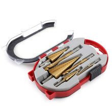 6 Pcs Step Drill Bit Set for Metal Woodworking Efficient Core Hole Opener Milling Cutter,Woodworking Hole Opening