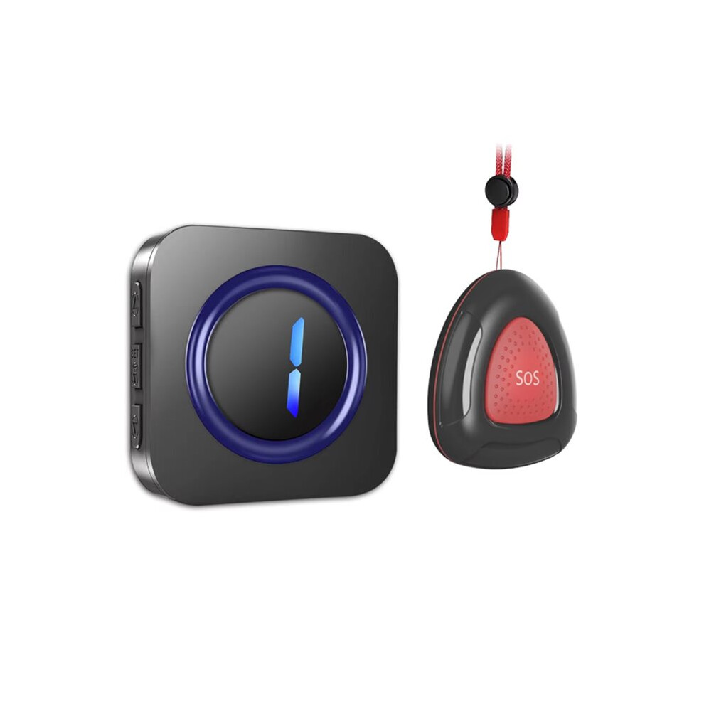 Wireless Caregiver Pager System Nurse Alert System With Ip55 Waterproof Sos Button For Elderly Monitors Eu Plug Black 6034197968205