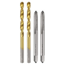 Borenset, M5 X 0,8 Draadtappen met Rechte Fluit en 4,2 mm Spiraalboren met Titaniumcoating, HSS6542 Draadsnijgereedschappen