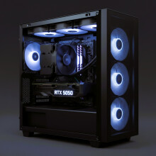 ASC PC Ryzen 5 8400F 16GB RAM RTX 5050 512GB SSD Black 6 Fan RGB Case Windows 11