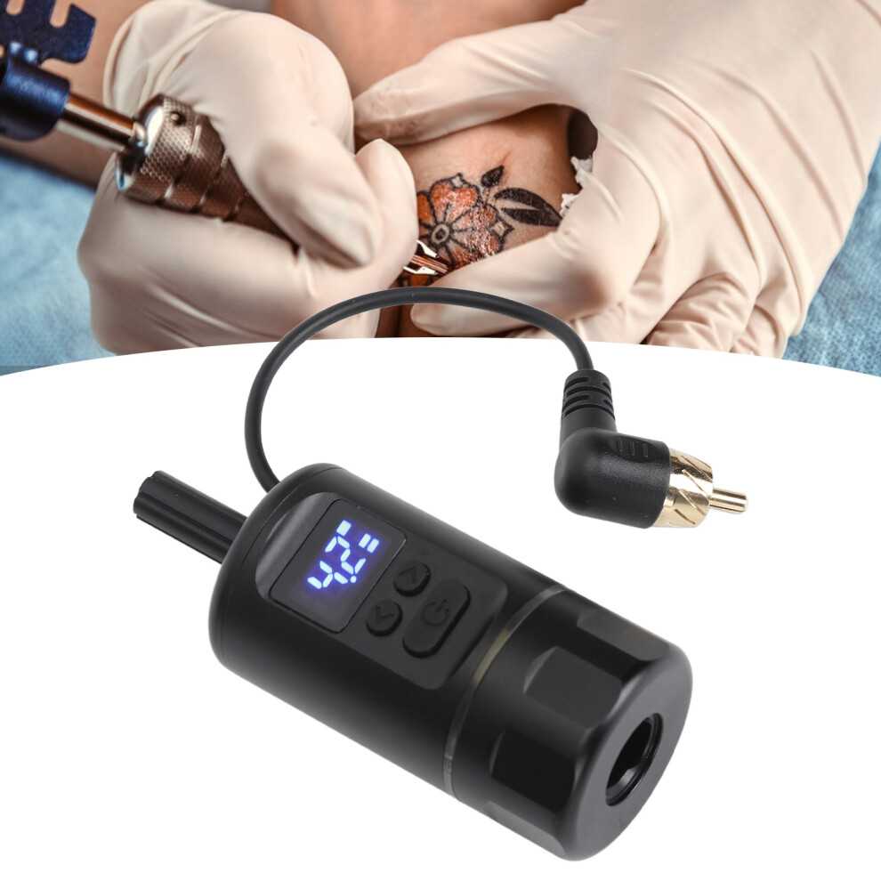 Black 3 In 1 Aluminum Alloy Tattoo Battery Grip 1600Mah Rca Interface