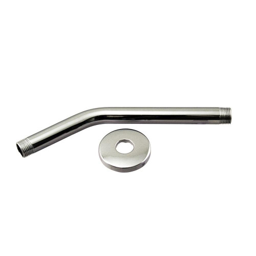 Westbrass 1/2" IPS x 10" Brusearm med Flange, Poleret Krom, D302-1-26