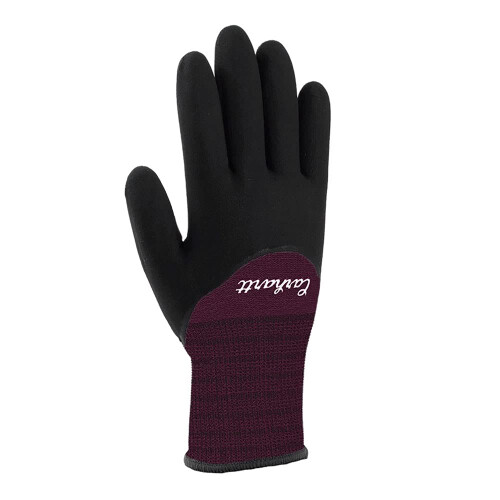 Carhartt Carhartt Women's Thermal Full Coverage Nitrile Grip Glove, Deep Wine, Medium