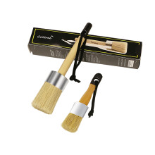 Coltree Kreidefarbe Pinsel für Möbel, 2er Set mit Borsten, Rund/Flach, für Kreidefarbe und Wachs