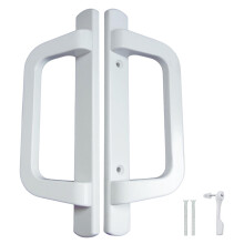 8.5" Witte PGT Schuifdeur Handgreep Set Vervanging met Duimsluiting, Schroeven - Geschikt voor 3-15/16"