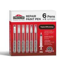 X-Protector Touch Up Paint Pen Kit - 6 Fillable Pens with 3 Brush Types - Premium Touch Up Solution