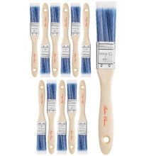 Bates 1-Inch Verfkwasten - 12 Stuks, Behandeld Houten Handvat, Verf & Wandkwast