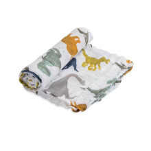 Little Unicorn Premium Katoenen Swaddle Babydeken | Ademend Materiaal | voor wikkelen, Spelen, Borstvoeding & Meer (Dino Vrienden)