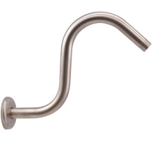 Westbrass 1/2" IPS x 8" S-förmige Duscharm und Flansch, Satin Nickel, D303-81-07