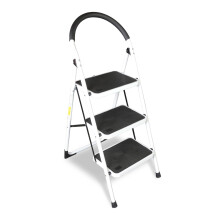 Big Red 3 Step Ladder, 400lbs Ergonomic Folding Stool with Anti-Slip Pedal, Step Stool with Padded Handle for Kitchen, Household, Offices, ATRJZ9023BR