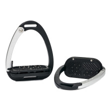 LeMieux Vector Balance Stirrup - Black / Aluminium - Aviation Grade Aluminium - Lightweight - Ergonomic Footplate