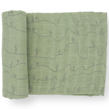 Little Unicorn Premium Katoenen Swaddle Babydeken | Ademend Materiaal | voor inbakeren, Spelen, Borstvoeding & Meer (Cactus Lijnen)