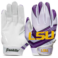 Franklin Sports LSU Tigers Børn Fodbold Modtager Handsker - Ungdom NCAA Hold Handsker - Silikone Palm - 7-10 år