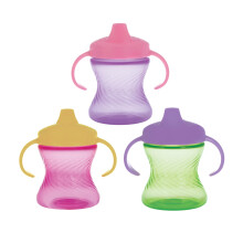 Nuby 2-Handige No-Spill Hard Spout Sippy Cup - (3-Pack) 7 oz - Baby Sippy Cup voor 6+ Maanden - Meisjes