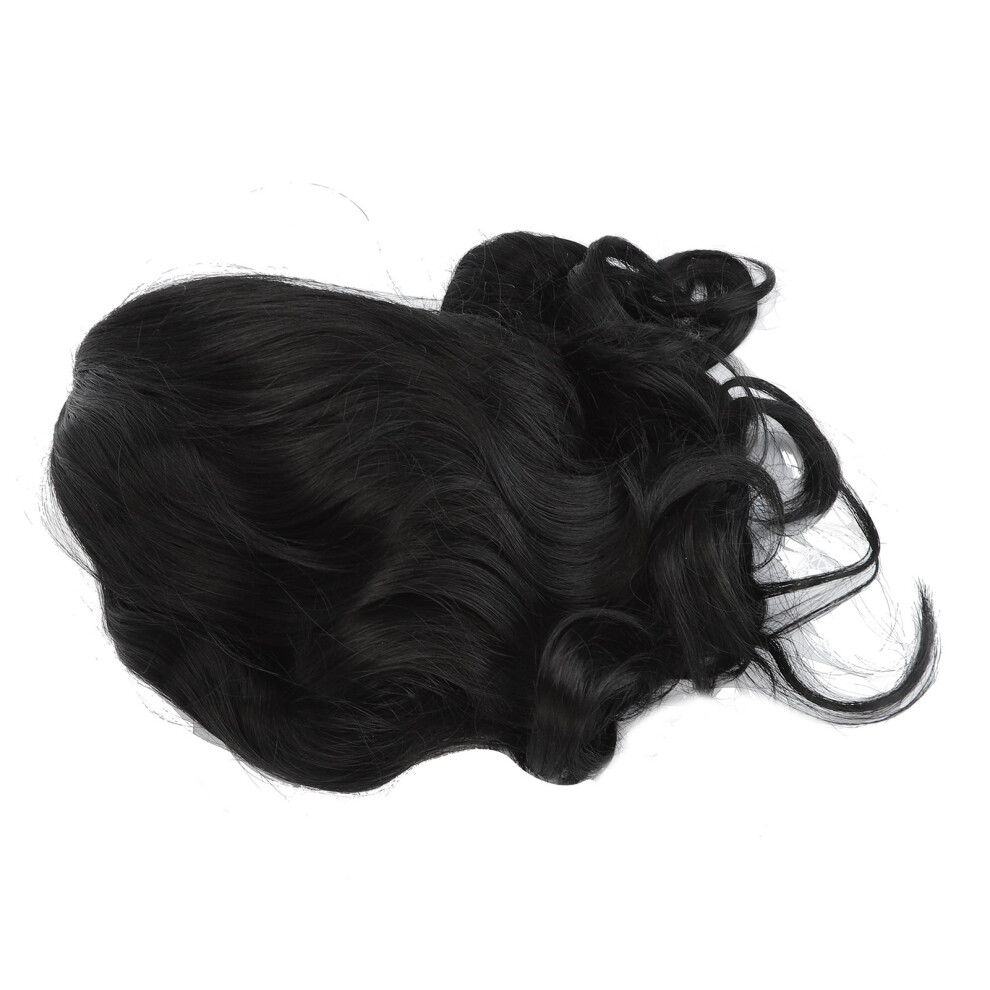 Black Long Wave Cosplay Wig with Breathable Lining, Heat Resistant Synthetic Hair