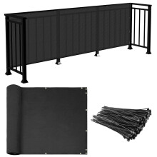 E&K Sunrise 3' x 17' Balkon Privacy Scherm met Zip Ties Buiten Scherm UV Bescherming voor Terras Tuin Appartement