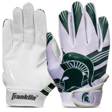 Franklin Sports Michigan State Spartans Børns Receiver Handsker - Officielle NCAA Fodbold Handsker