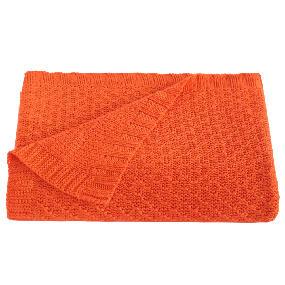 Cooling Baby Blanket - Cable Knit Toddler Blanket - Rayon Derived From Bamboo, Soft And Breathable 30X40 Blanket, 30X40 Inches, Orange Ntbay