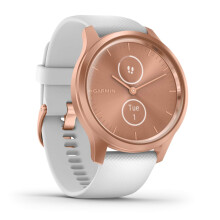 Garmin vivomove Style, Reloj Híbrido Inteligente con Manecillas y Pantalla Táctil Oculta, Oro Rosa con Banda de Silicona Blanca (Reacondicionado)