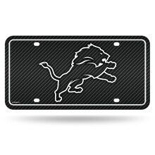 Rico Industries NFL Football Detroit Lions Targhetta Auto in Fibra di Carbonio 6" x 12" - Perfetta per Auto/Furgoni/SUV